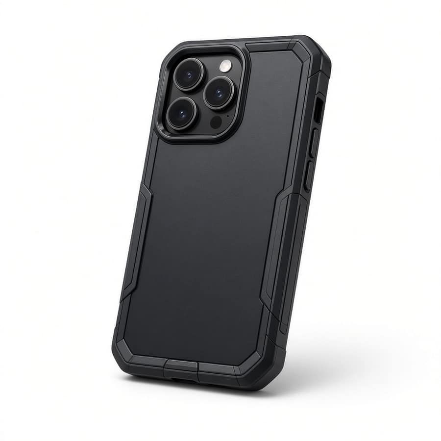 CrystalEdge Shockproof Defender Case for iPhone 16 Midnight Black